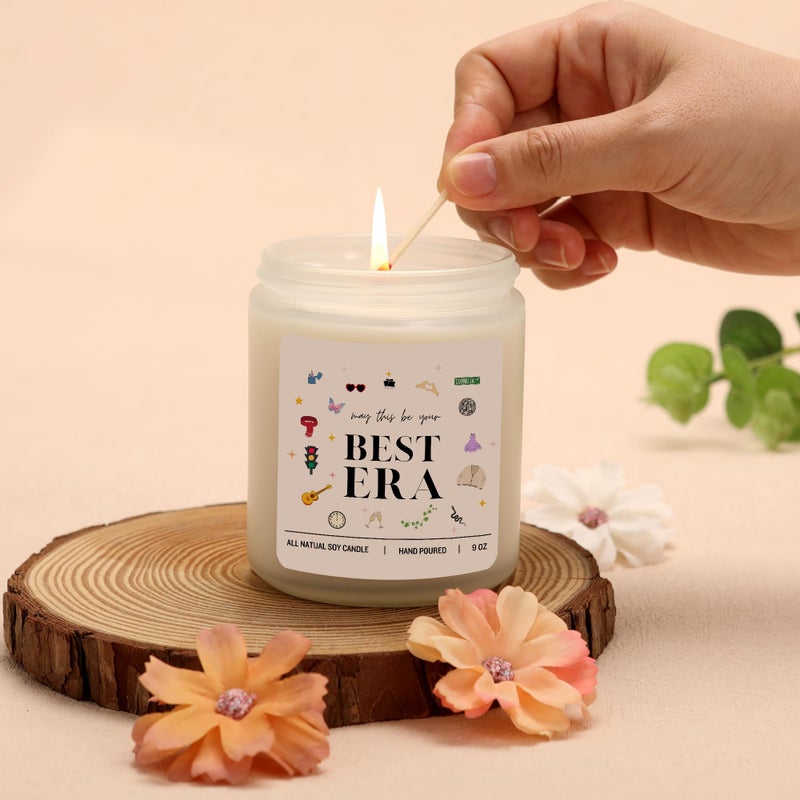 Bzelkry Taylor Inspired May This Be Your Best Era Scented Candle - Natural Soy Lavender Candle- 9Oz  Cool Gifts Idea for Christmas  Birthday Gift for Girls  Fans Gift Merch - Image 4